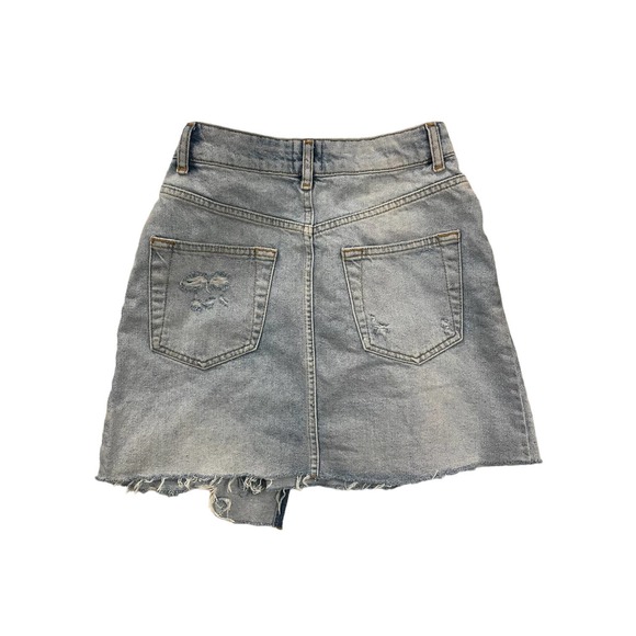 BDG Urban Outfitters Asymmetrical Denim Jean Button Criss Cross Skirt XS - Picture 2 of 8